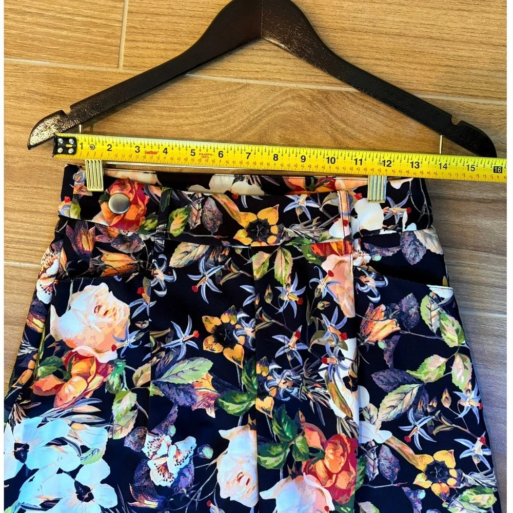INC International Concepts Floral Wide Leg High Waist Cropped Pants 2 Artsy Boho